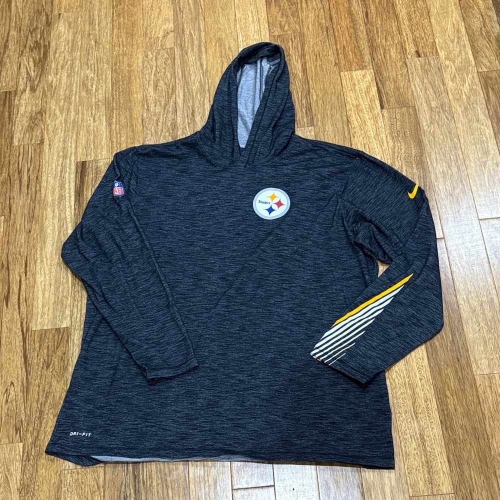 Nike Black Pittsburgh Steelers Hooded Pullover with Yellow Accent